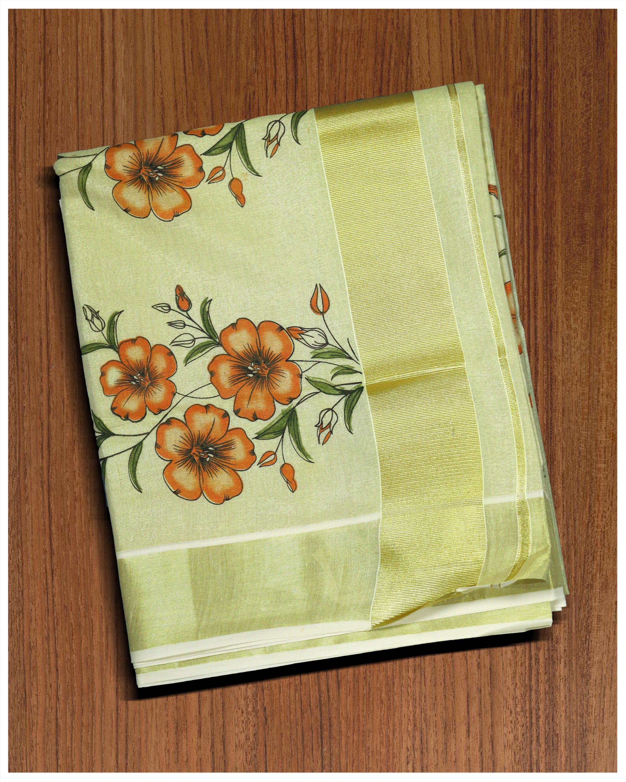 Womens Tissue Kerala Kasavu Saree With Golden Kasavu for Onam, Vishu,  Wedding, Diwali, Temple, Partywear, Durga Puja, Navratri - Etsy