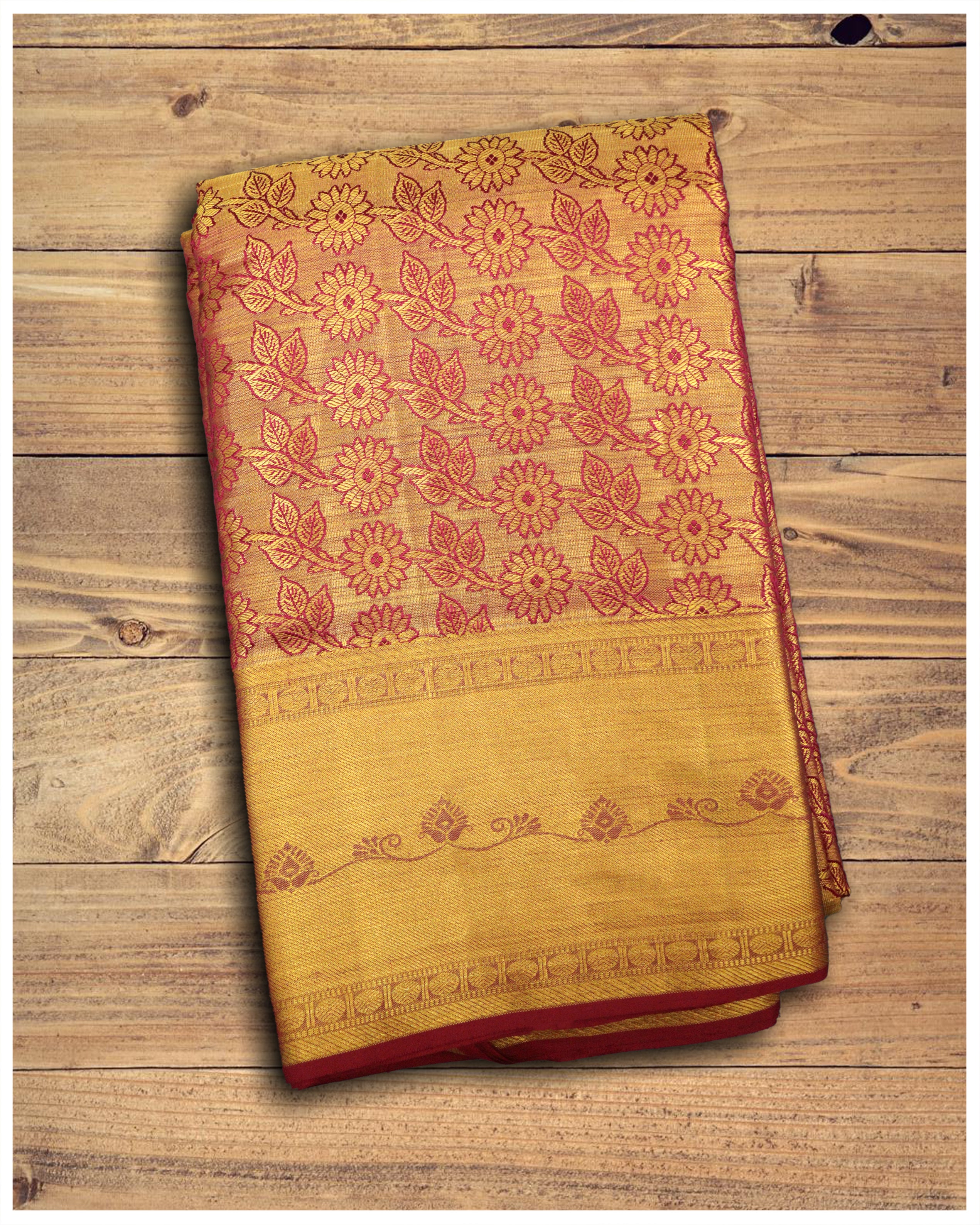 Yellow Banarasi Kataan Bridal Saree – kreationbykj