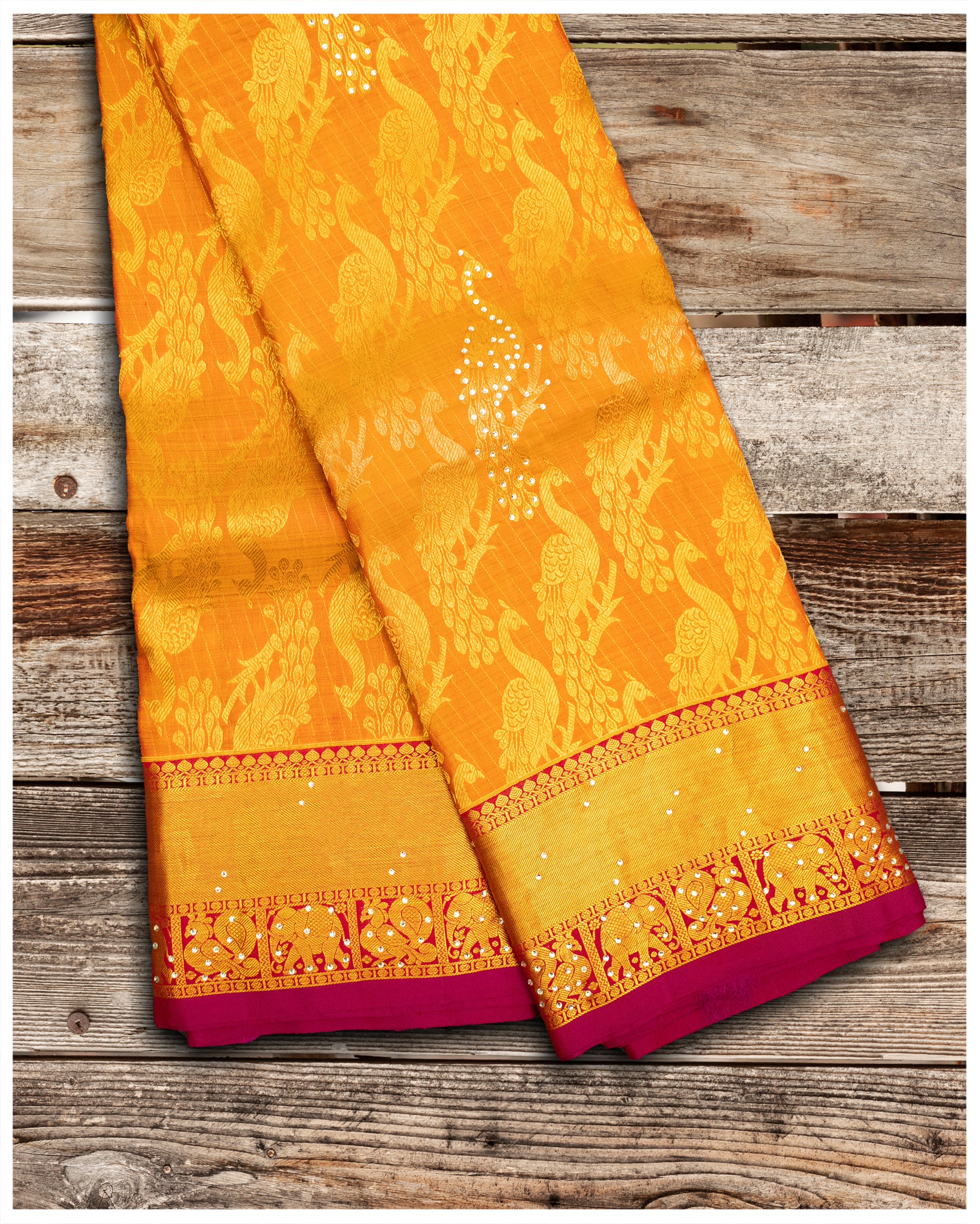 Yellow Bridal Saree - Buy Yellow Bridal Saree online in India