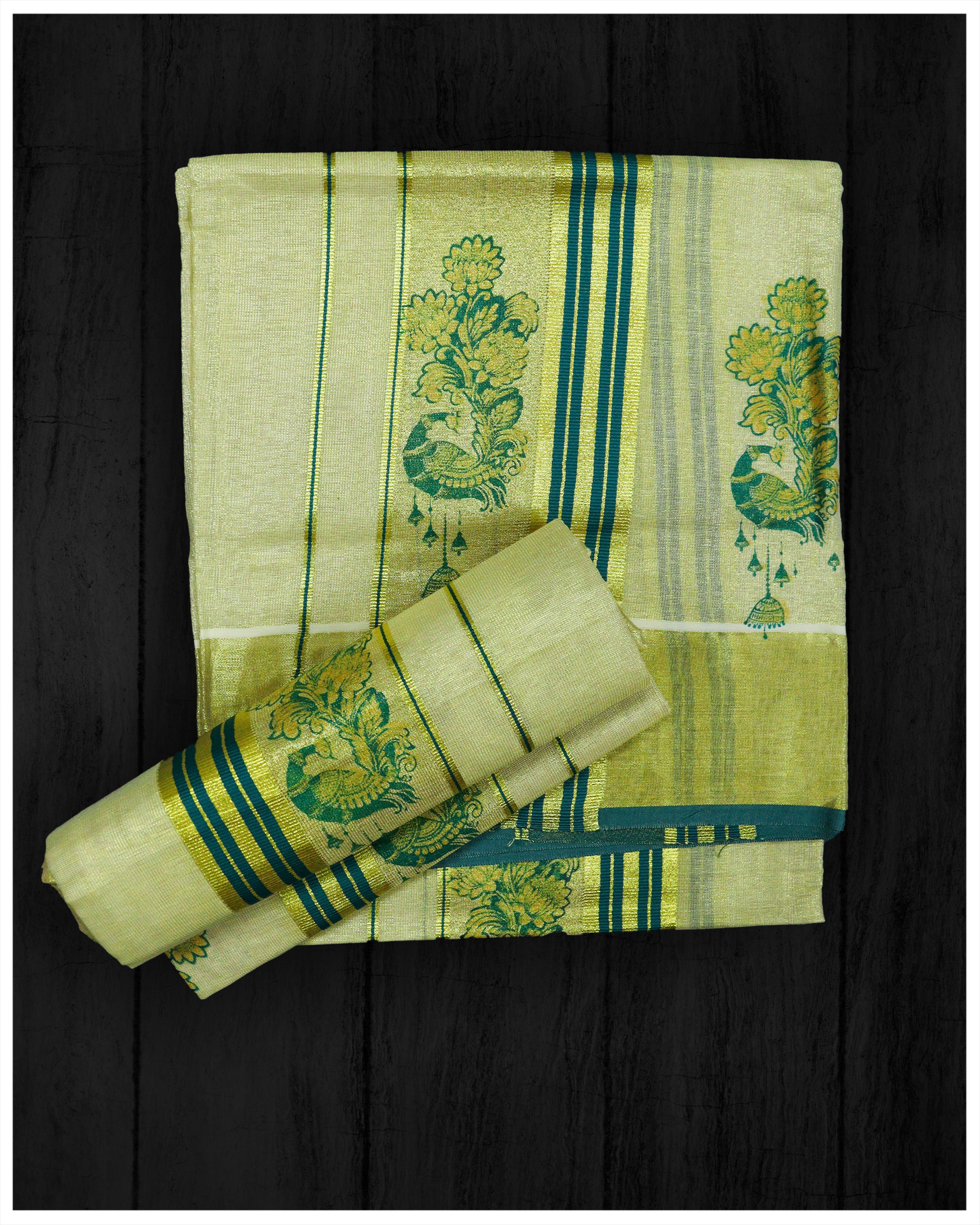 Buy KALKI Women's Kasavu Cotton Set Mundu Saree Without Blouse Piece Online  at desertcartINDIA