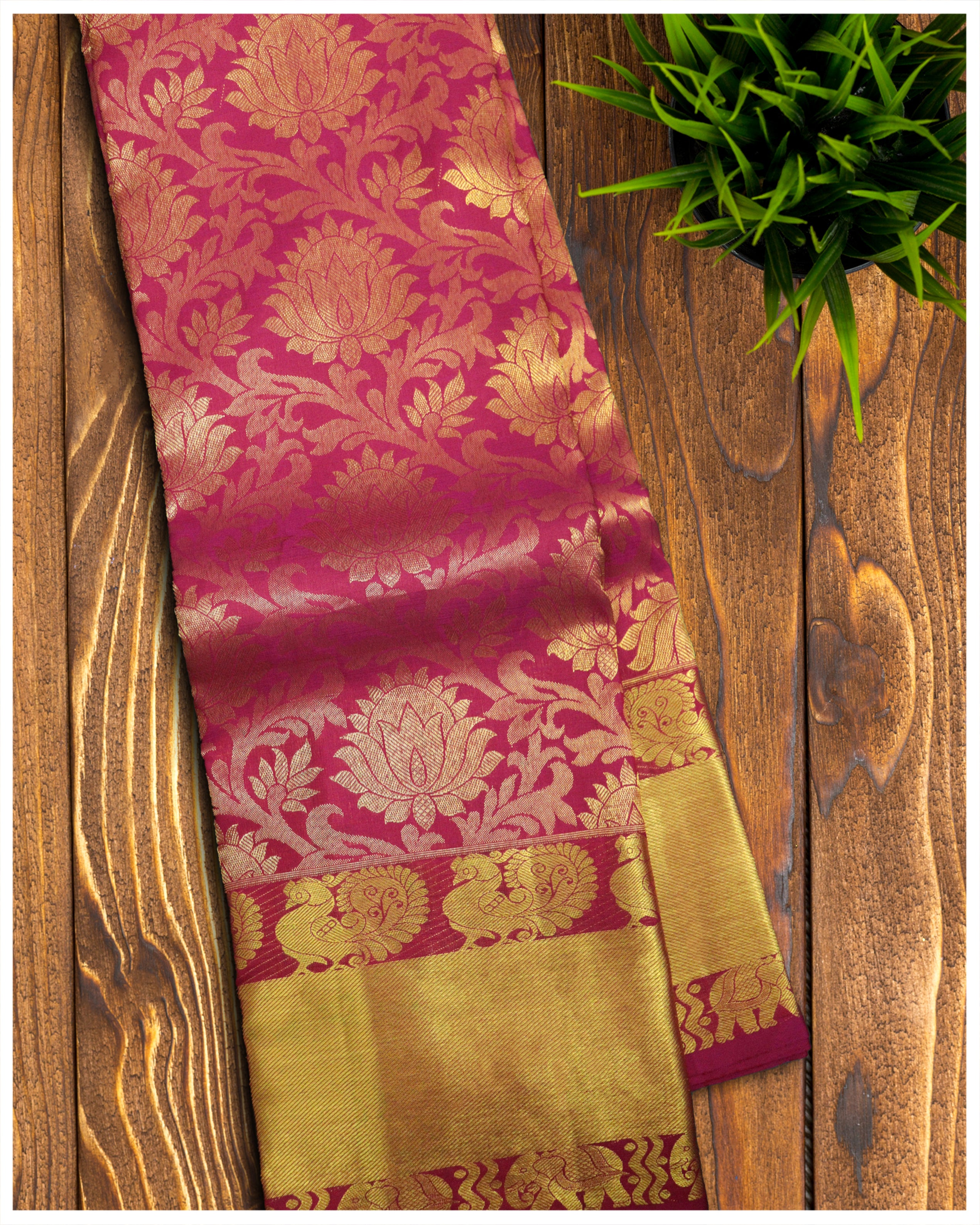 Jana Ranjini , Bridal Pure kanchipuram silk saree handwoven with 1 g p –  www.soosi.co.in