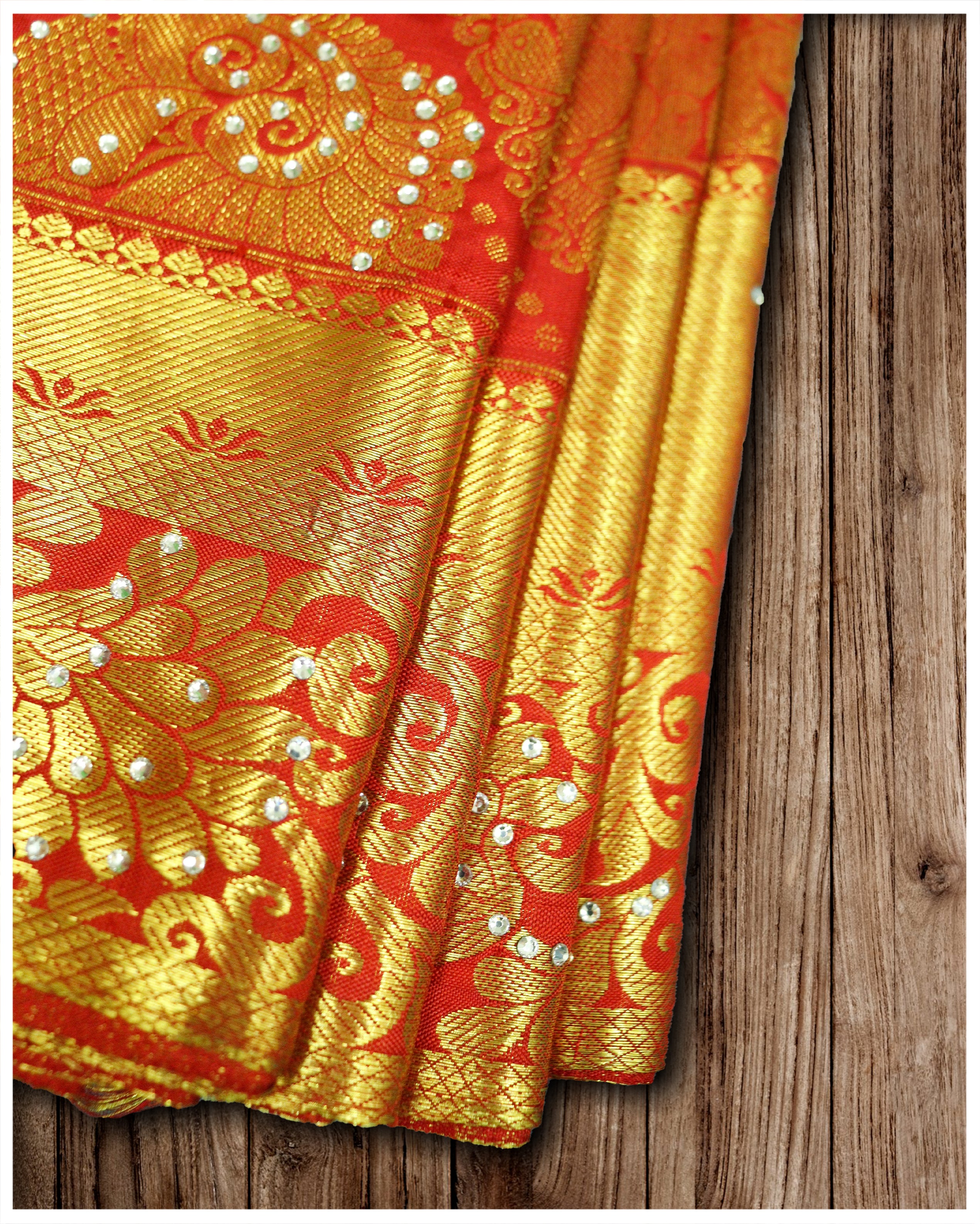 Signoraa Red Semi Kanchipuram Handloom Saree – BNI00820 – Signoraa.in