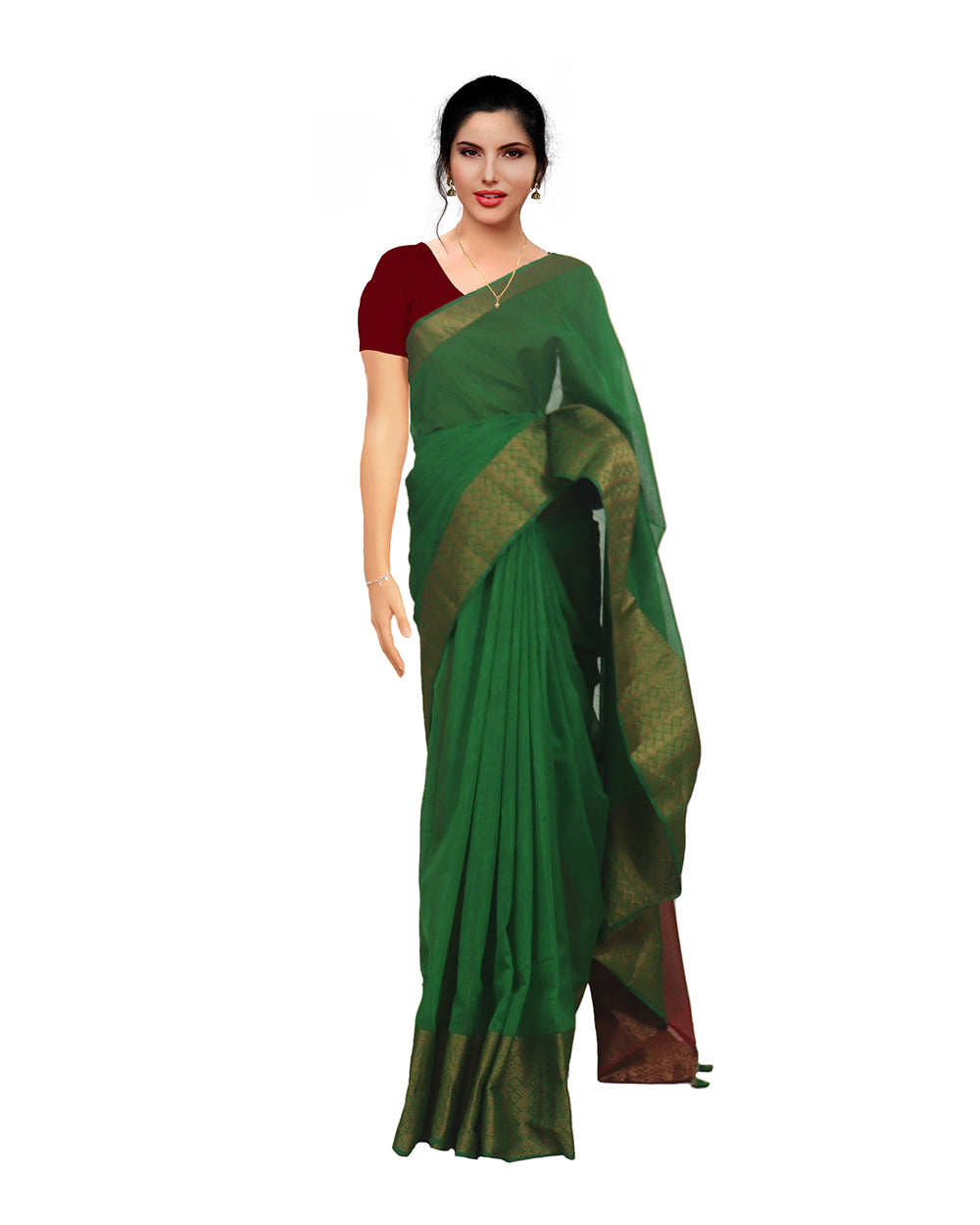 Fancy Semi Jute Saree with Blouse - Chennai Silk Online Shop