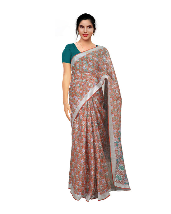 Orange Office use tissue Saree Sarees sreevalsamsilks