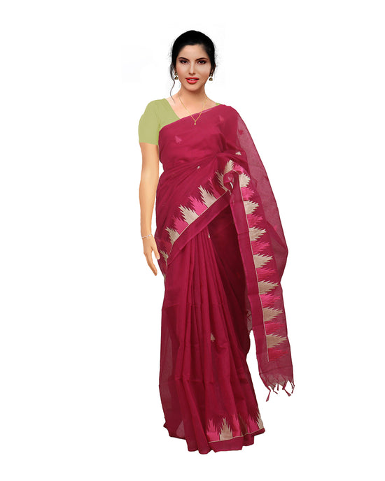 Magenta Office Wear Linen  Saree Sarees sreevalsamsilks