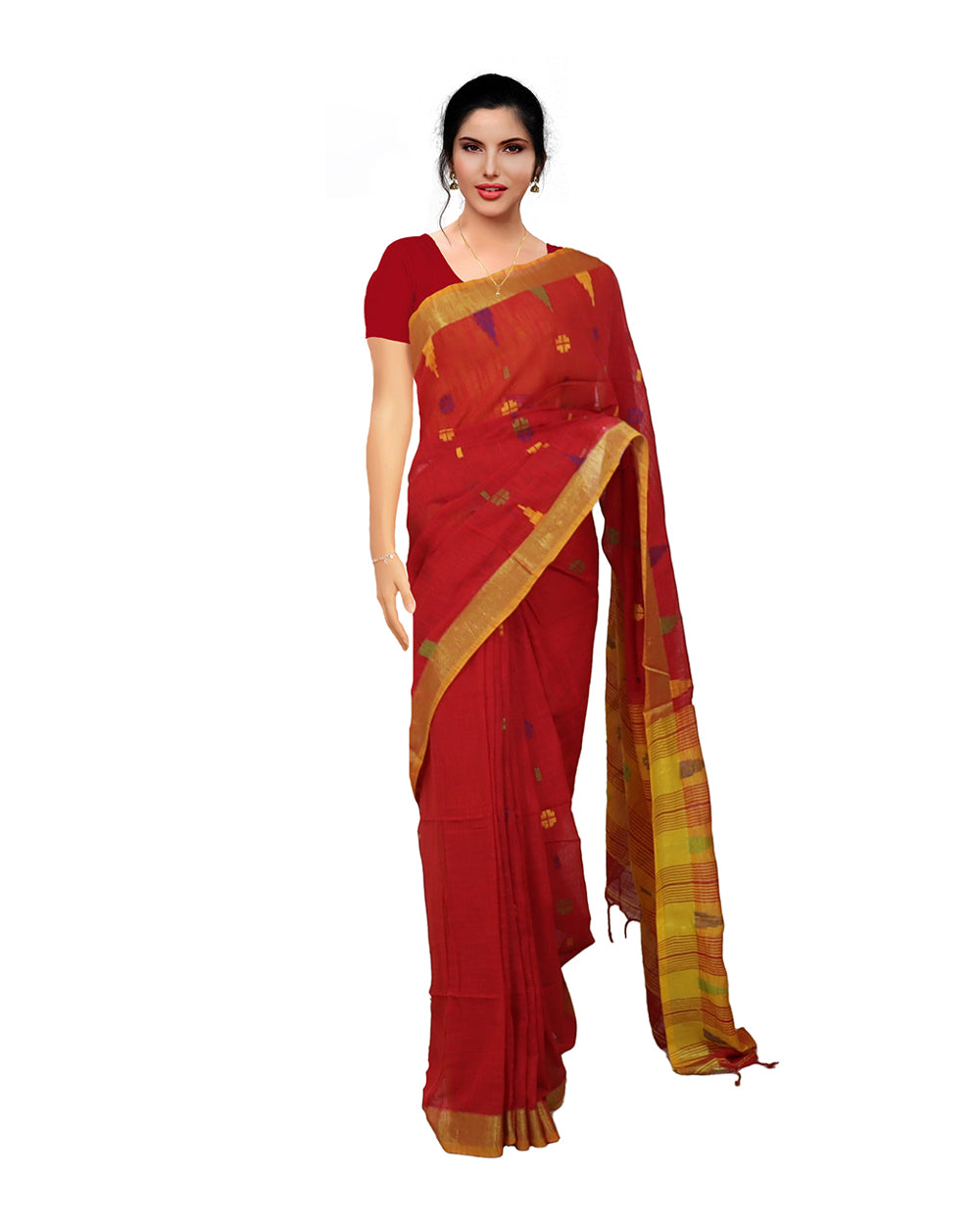 Buy Red Sarees for Women by Dressfolk Online | Ajio.com