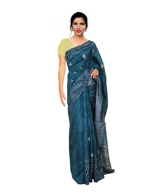 Pine green jute saree for casual wear Sarees sreevalsamsilks