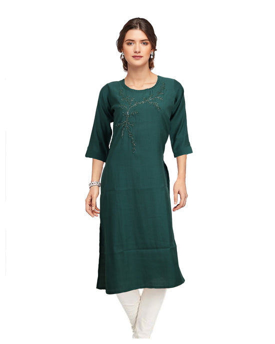 Green Printed Kurtas For Women&