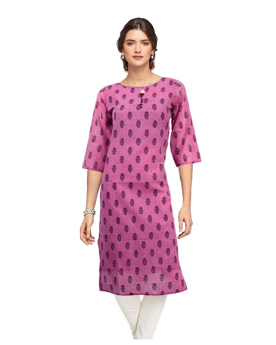 Pink Printed Kurta For Women&