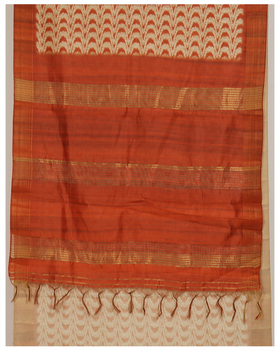 Creamy Rust Daily Wear Semi Jute Saree Sarees sreevalsamsilks