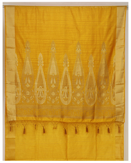 Chrome yellow party wear semi jute Saree Sarees sreevalsamsilks