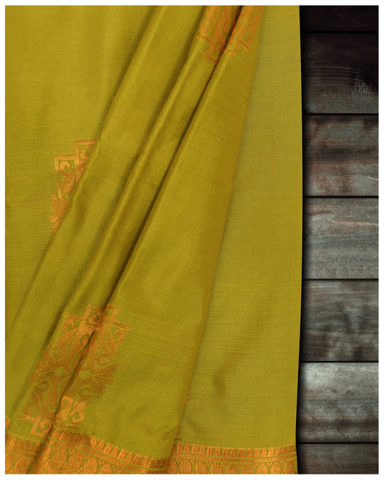 Ruby Silk Saree - Muted Yellow