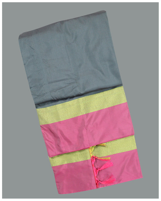 womens sarees  unique kerala sarees  silk sarees online  Silk Sarees  silk saree  sarees  saree  online saree  kerala sarees online  kerala sarees  Grey With Pink And Brown Kara Army Silk Saree  grey silk saree  grey saree  army silk saree