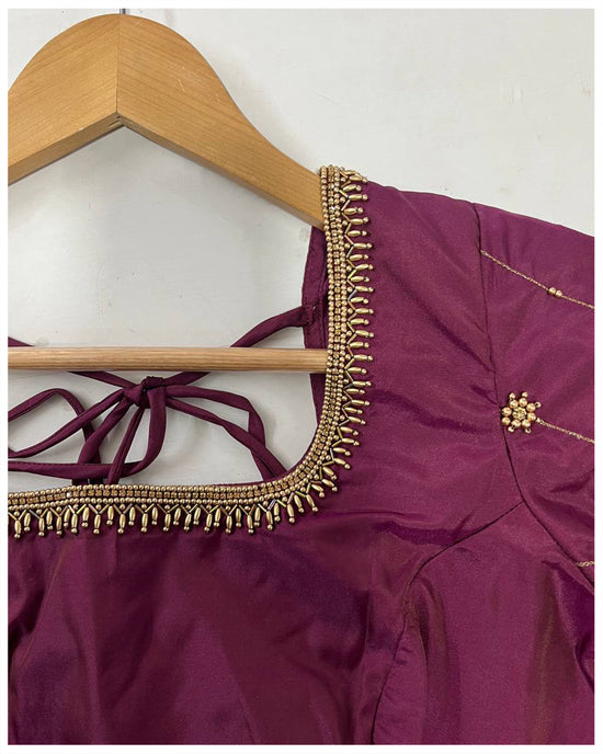 Burgundy Color Designer Crop Top And Dupatta