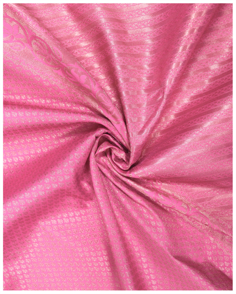 traditional bridal wear  sarees  saree  Lotus Pink Color Brocade Bridal Saree  Lotus Pink Color Bridal Saree  kerala bridal saree collections  Brocade Bridal Saree  bridal wears  bridal wear  Bridal sarees  Bridal saree collections  Bridal saree  bridal collections  bridal collection